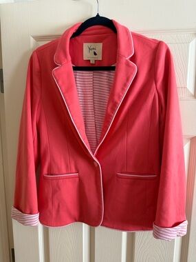 Umi Coral Pink Blazer with White Piping